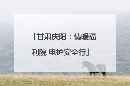 甘肃庆阳：情暖福利院 电护安全行